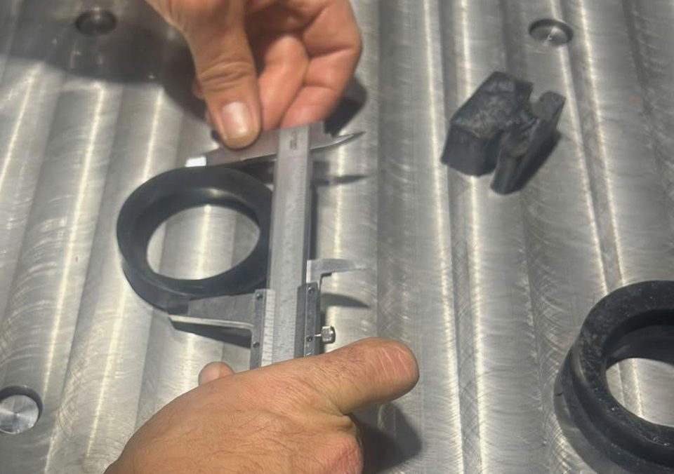 Control dimensional de una pieza de caucho con pie de metro