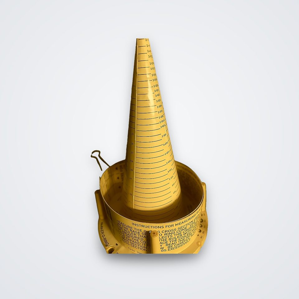 Cono medidor para identificar diámetros de O-rings